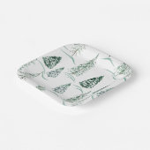 水の色クリスマスの木。冬の森。 ペーパープレート (傾斜あり)