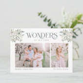 水の色クリスマスの葉の宗教的なホリデーカー シーズンカード (スタンド正面)