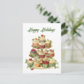 水の色クリスマスカップケーキ追加文字 シーズンポストカード (スタンド正面)