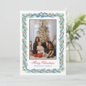 水の色クリスマスガーランド&キャンディーキャンズ写真 シーズンカード (スタンド正面)