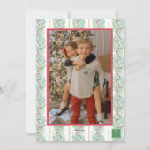 水の色クリスマスガーランド&キャンディーキャンズ写真 シーズンカード (裏面)