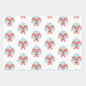 水の色クリスマスキャンディーケーンガーランド ラッピングペーパーシート (正面)