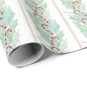 水の色クリスマスキャンディーケーンガーランド ラッピングペーパー (ロールコーナー)