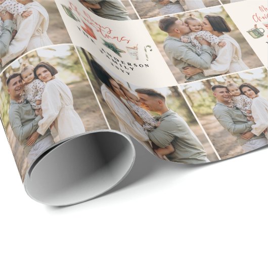 水の色クリスマスクッキーの写真数々の素朴な ラッピングペーパー (ロールコーナー)