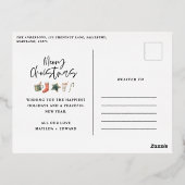 水の色クリスマスクッキーはキャンディの非写真を飲む 箔シーズンポストカード (裏面)