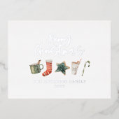 水の色クリスマスクッキーはキャンディの非写真を飲む 箔シーズンポストカード (正面)