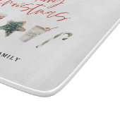 水の色クリスマスクッキーはキャンディケーンを飲む カッティングボード (角)