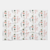 水の色クリスマスクッキーはキャンディケーンを飲む キッチンタオル (横)