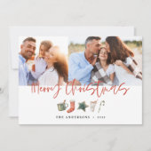 水の色クリスマスクッキーはキャンディケーンを飲む シーズンカード (正面)