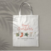 水の色クリスマスクッキーはキャンディケーンを飲む トートバッグ