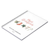 水の色クリスマスクッキーはキャンディケーンを飲む ノートブック (左側)