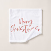 水の色クリスマスクッキーはキャンディケーンを飲む バスタオルセット (ウォッシュタオル)