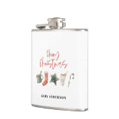 水の色クリスマスクッキーはキャンディケーンを飲む フラスク (左)