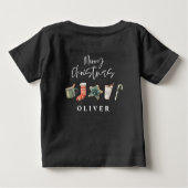 水の色クリスマスクッキーはキャンディケーンを飲む ベビーTシャツ (裏面)