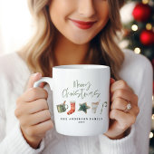 水の色クリスマスクッキーはキャンディケーンを飲む マグカップ