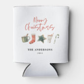 水の色クリスマスクッキーはキャンディケーンを飲む 缶クーラー (正面)