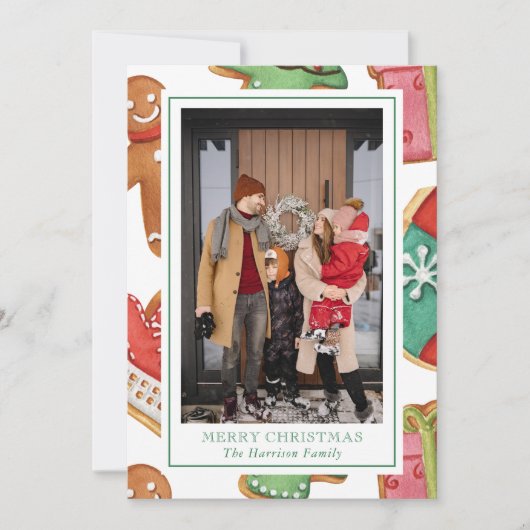 水の色クリスマスクッキー写真 シーズンカード (正面)