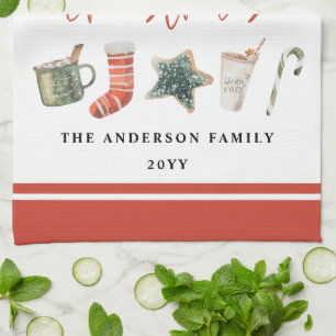 水の色クリスマスクッキー飲み物キャンディーケーンキット キッチンタオル