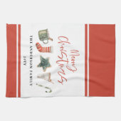 水の色クリスマスクッキー飲み物キャンディーケーンキット キッチンタオル (横)