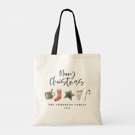 水の色クリスマスクッキー飲み物キャンディーケーントート トートバッグ (裏面)