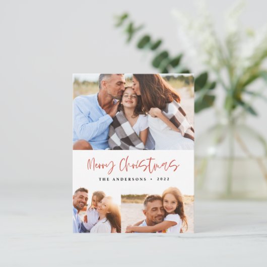 水の色クリスマスクッキー飲み物キャンディ3写真 シーズンポストカード (スタンド正面)