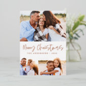 水の色クリスマスクッキー飲み物キャンディ3写真 箔シーズンカード (立ち正面)