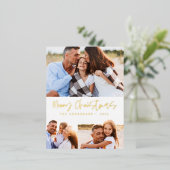 水の色クリスマスクッキー飲み物キャンディ3写真 箔シーズンポストカード (立ち正面)