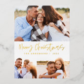 水の色クリスマスクッキー飲み物キャンディ3写真 箔シーズンポストカード (正面)