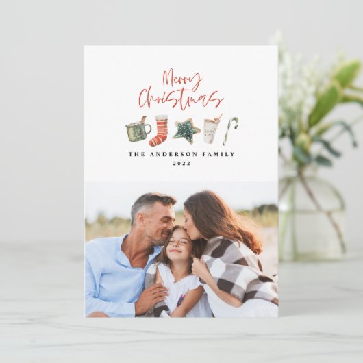 水の色クリスマスクッキー1写真キャンディーケーンホール シーズンカード (スタンド正面)