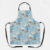 水の色クリスマスクッキー&ココア&スノーフレーク エプロン (正面)
