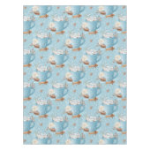 水の色クリスマスクッキー&ココア&スノーフレーク テーブルクロス (正面)