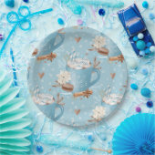 水の色クリスマスクッキー&ココア&スノーフレーク ペーパープレート (パーティー)