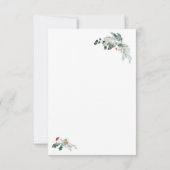 水の色クリスマスグリーンリーフラットカード (裏面)