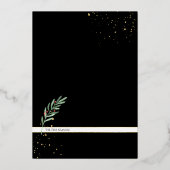 水の色クリスマスグリーン+金ゴールドホリデーパーティー 箔招待状 (裏面)