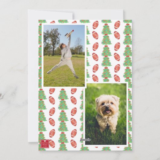 水の色クリスマスサッカーガーランドの写真 シーズンカード (裏面)