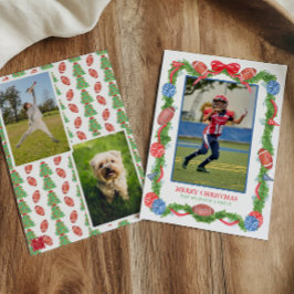 水の色クリスマスサッカーガーランドの写真 シーズンカード