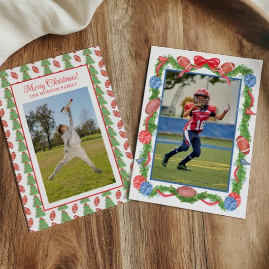 水の色クリスマスサッカーガーランドの写真 シーズンカード