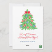 水の色クリスマスサッカーガーランド&ツリーフォト シーズンカード (裏面)