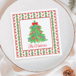 水の色クリスマスサッカーツリーギフト スタンダードカクテルナプキン