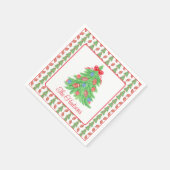 水の色クリスマスサッカーツリーギフト スタンダードカクテルナプキン (角)