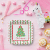 水の色クリスマスサッカーツリーギフト ペーパープレート (パーティー)