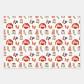 水の色クリスマススキーホリデー ラッピングペーパーシート (正面)