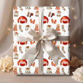 水の色クリスマススキーホリデー ラッピングペーパーシート