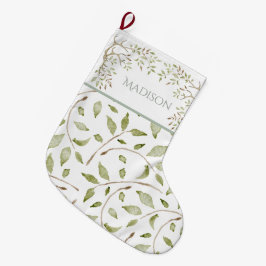 水の色クリスマスタイポグラフィホリデイ名 ラージクリスマスストッキング