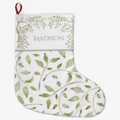 水の色クリスマスタイポグラフィホリデイ名 ラージクリスマスストッキング (正面)