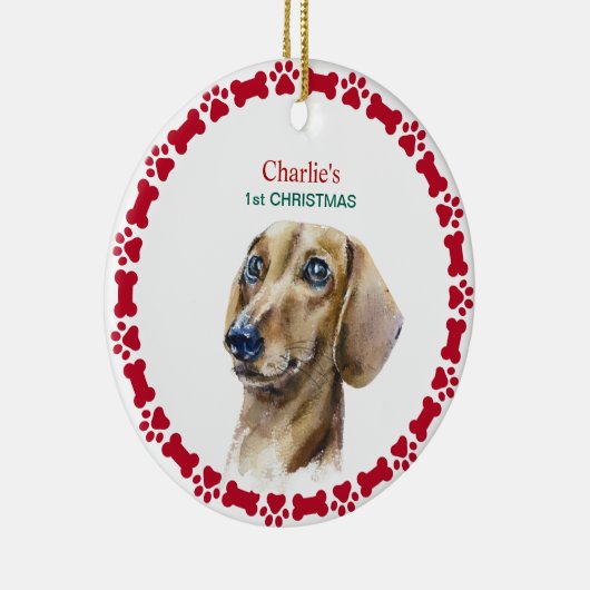 水の色クリスマスダッシュントのクリスマス セラミックオーナメント (右)