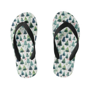 水の色クリスマスツリーのシームレスなパターン。 キッズビーチサンダル