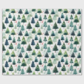 水の色クリスマスツリーのシームレスなパターン。 ラッピングペーパー (フラット)