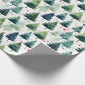 水の色クリスマスツリーのシームレスなパターン。 ラッピングペーパー (角)