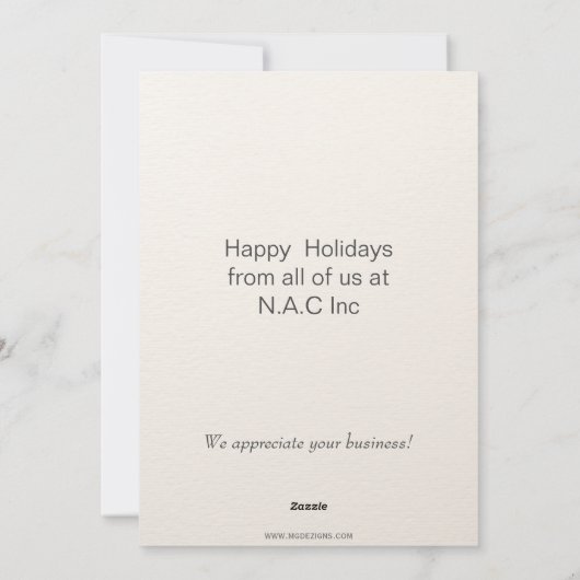 水の色クリスマスツリーのホリデーカード シーズンカード (裏面)